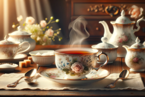 filiżanka z herbatą na stole